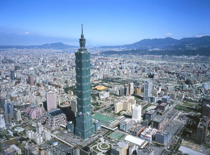 Les Bâtiments à Taipei La Tour La Plus Haute Du M